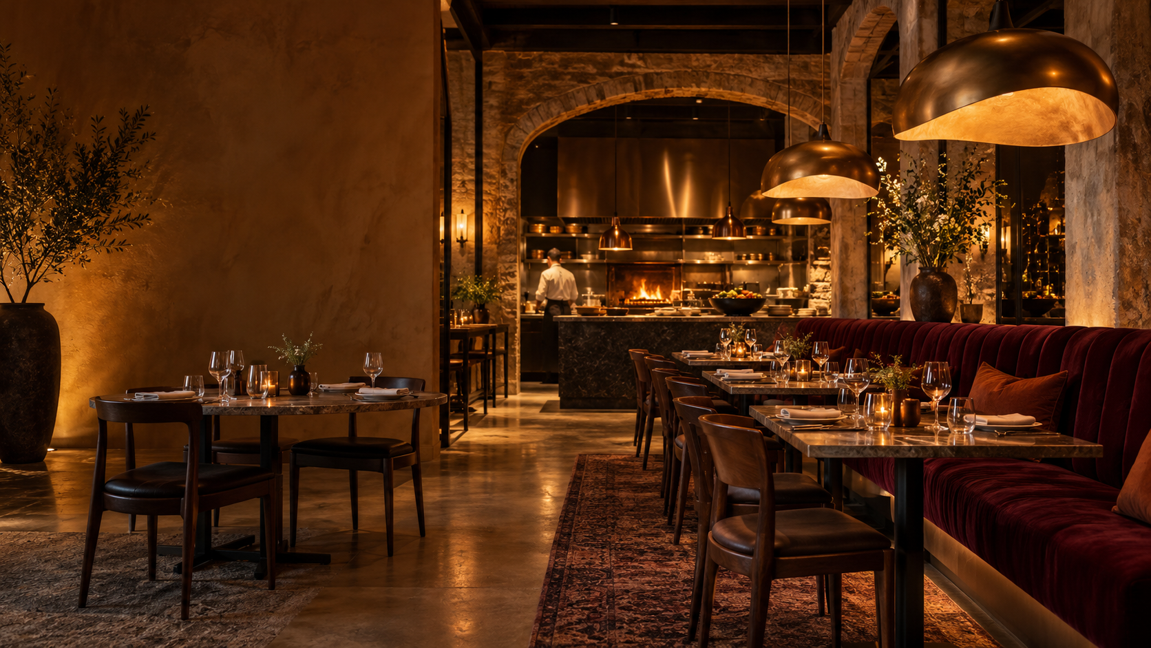 Illustrative restaurant dining room website concept
